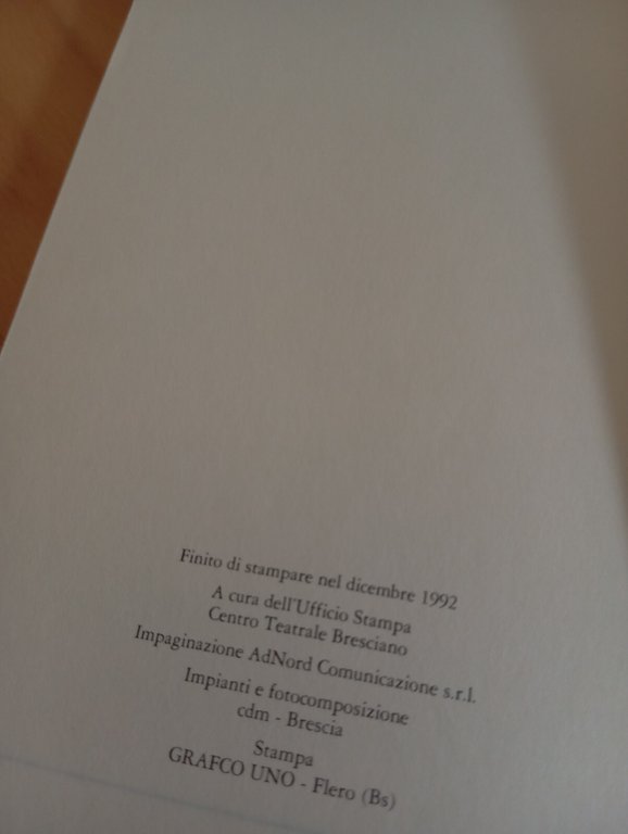 Non c'è domani, Julien Green, Centro Teatrale Bresciano, 1992 | Immagine Gallery 12