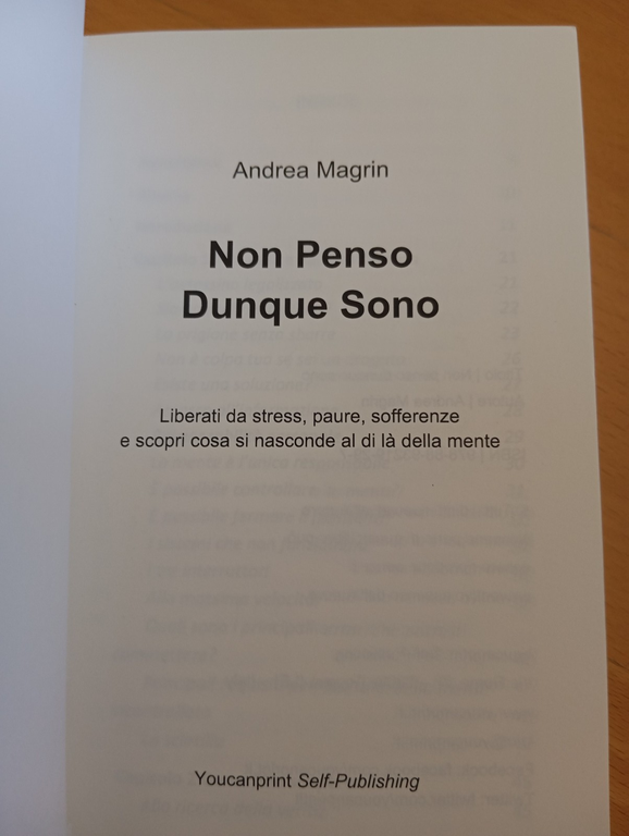 Non penso dunque sono, Andrea Magrin, 2016