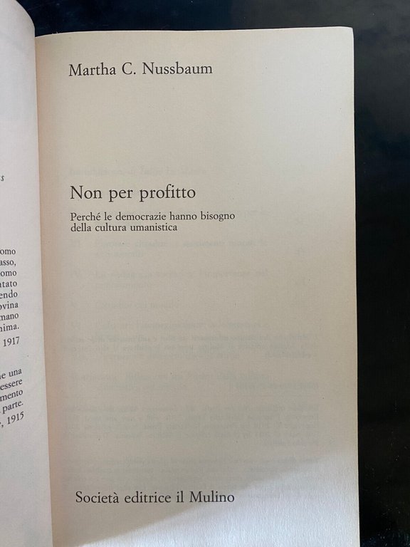 Non per profitto, Martha C. Nussbaum, Il mulino, 2014