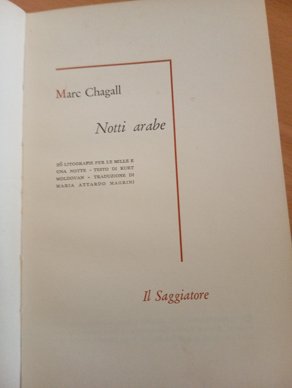 Notti arabe, Marc Chagall, Il Saggiatore, 1958