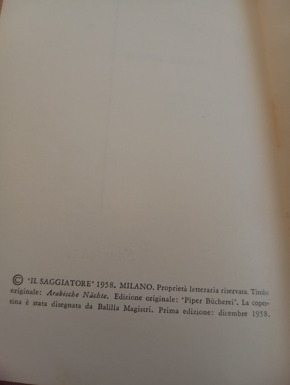 Notti arabe, Marc Chagall, Il Saggiatore, 1958