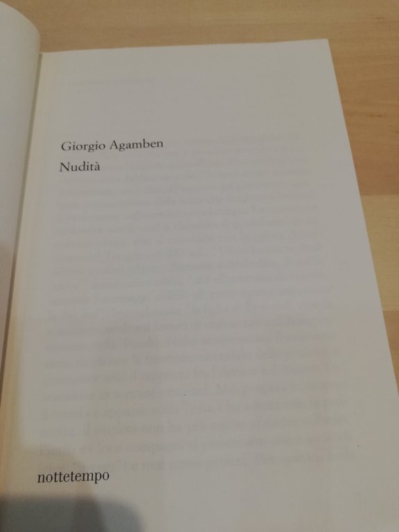 Nudità, Giorgio Agamben, Nottetempo, 2009