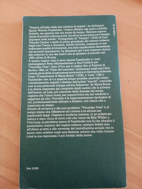 Nuovo cinema tedesco, Rainer Werner Fassbinder, Veronika Voss, Ubulibri, 1983