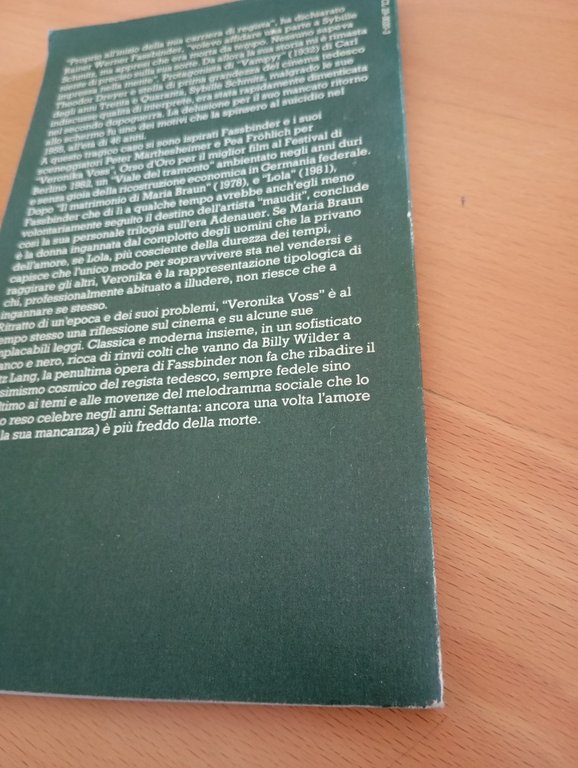 Nuovo cinema tedesco, Rainer Werner Fassbinder, Veronika Voss, Ubulibri, 1983