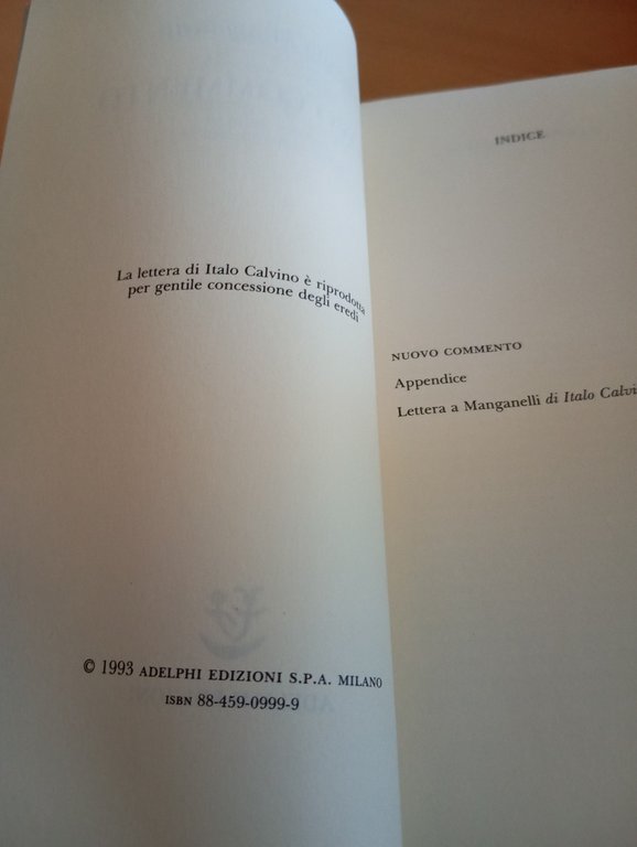 Nuovo commento, Giorgio Manganelli, Adelphi, 1993