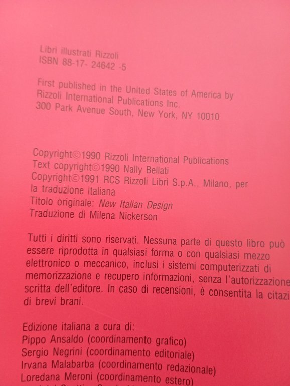 Nuovo Design Italiano, Nanny Bellati, introduzione Alberto Alessi, Rizzoli, 1991 | Immagine Gallery 8