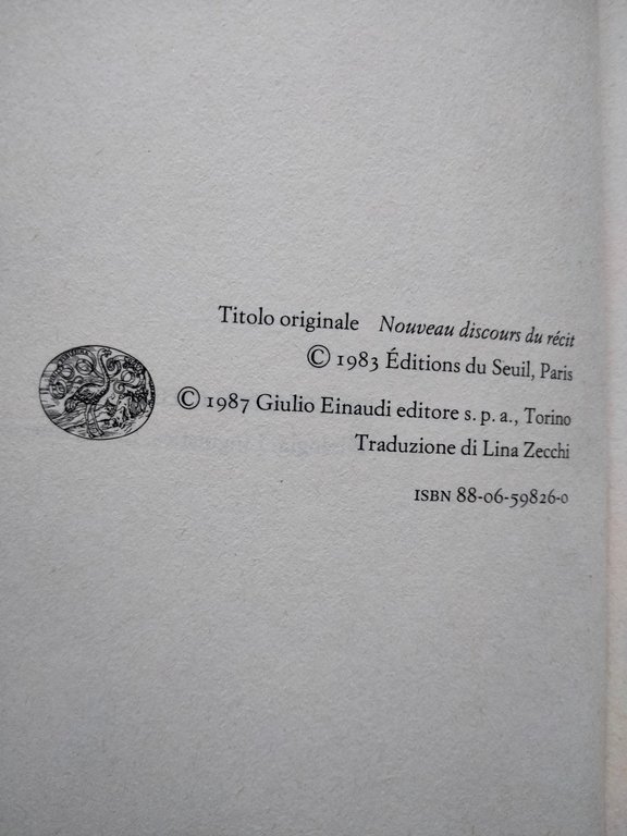 Nuovo discorso del racconto Gerard Genette, Einaudi PBE, 1987