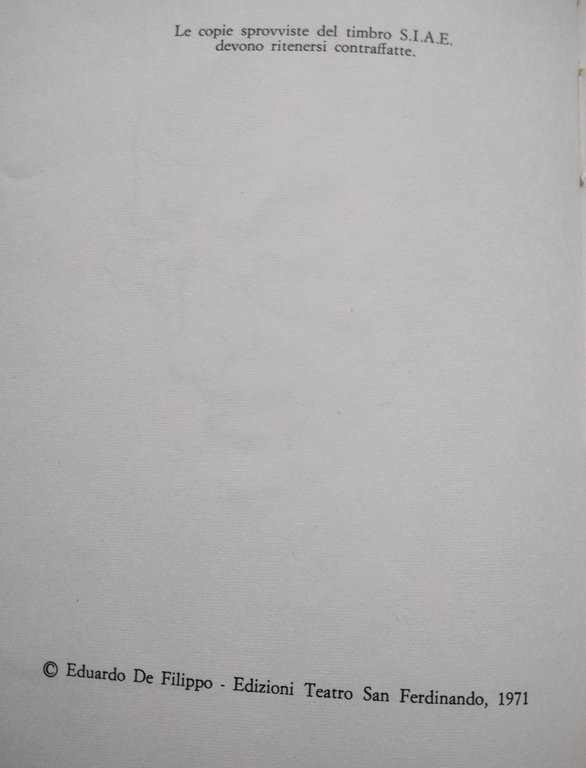 'O canisto, Eduardo De Filippo, Teatro San Ferdinando, 1971