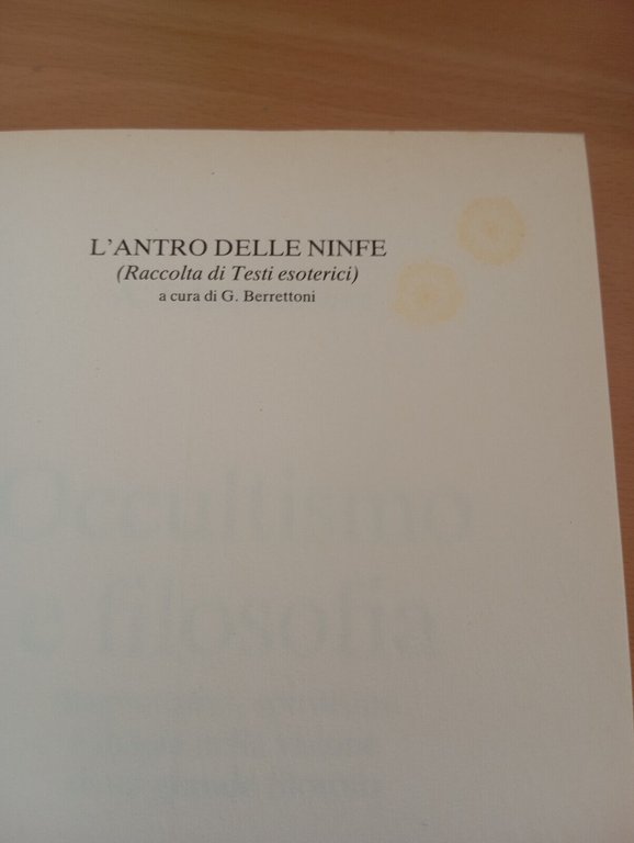 Occultismo e filosofia, Arthur Schopenhauer, Melita, 1988