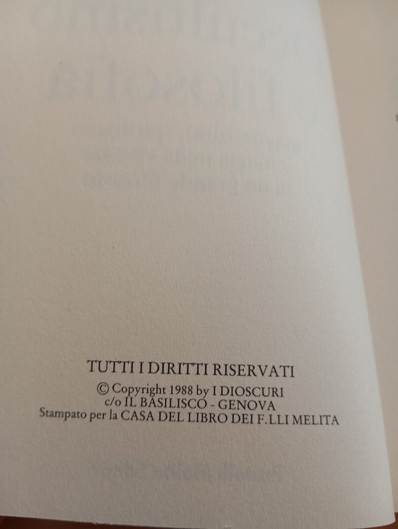 Occultismo e filosofia, Arthur Schopenhauer, Melita, 1988