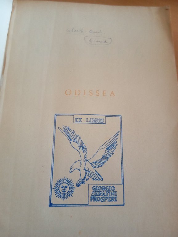 Odissea, Omero, La nuova Italia, Commento Eugenio Treves, 1956