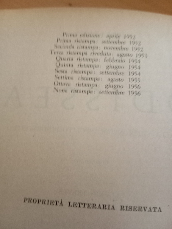 Odissea, Omero, La nuova Italia, Commento Eugenio Treves, 1956