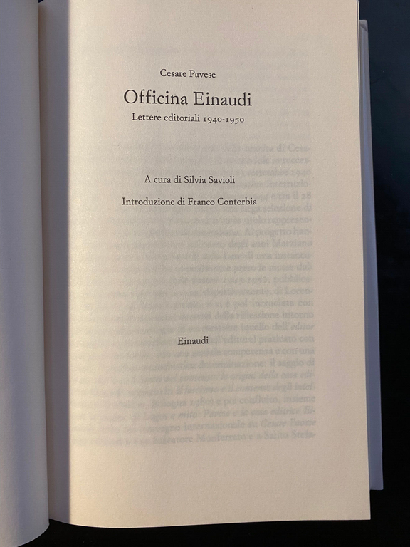 Officina Einaudi. Lettere editoriali 1940 - 1950, Cesare Pavese, Einaudi, …