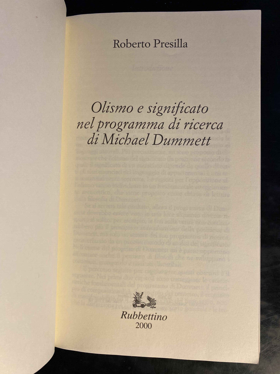 Olismo e significato nel programma di ricerca di Dummett, R. …