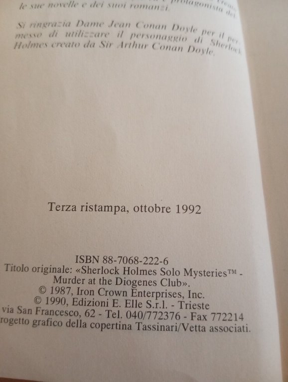 Omicidio al Diogens Club, Libro game, Gerald Lientz, E. Elle, …
