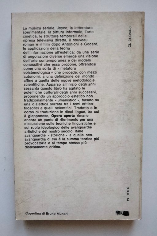 Opera aperta, Umberto Eco, Satelliti Bompiani, 1962
