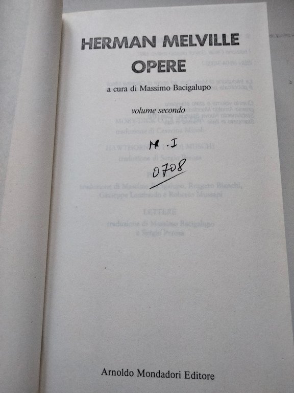 Opere, Herman Melville, Mondadori, due volumi, 1991 | Immagine Gallery 11