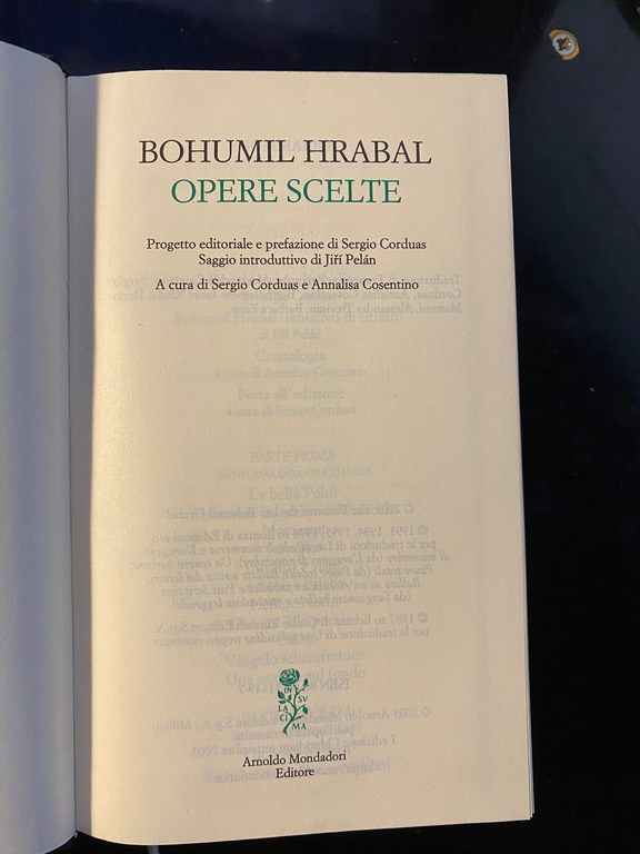 Opere scelte, Bohumil Harbal, Meridiani Mondadori, 2003