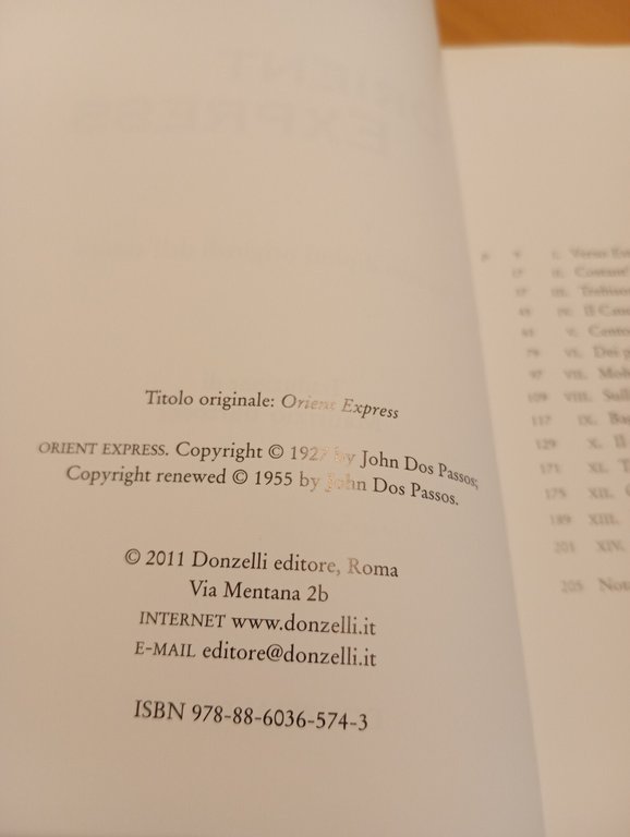 Orient Express, John Dos Passos, Donzelli, 2011