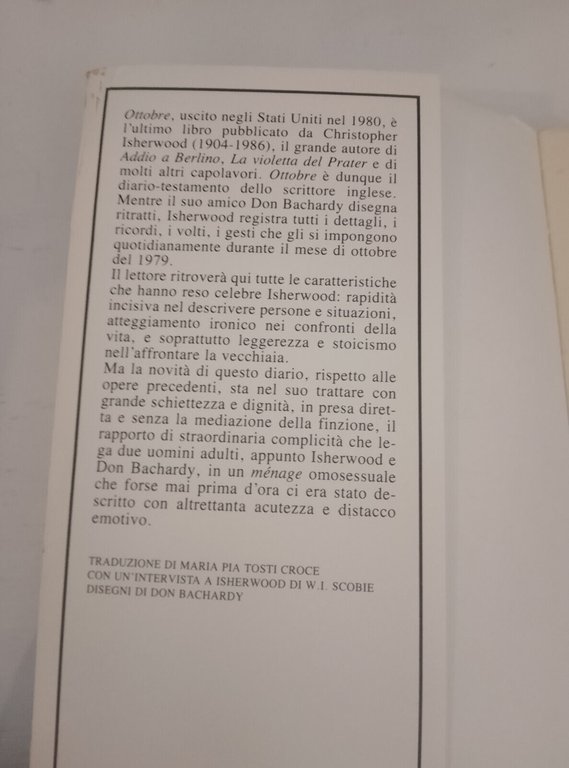 Ottobre, Christopher Isherwood, ES, 1994