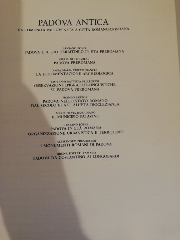 Padova antica. Da comunità paleoveneta a città romano-cristiana, 1981, LINT