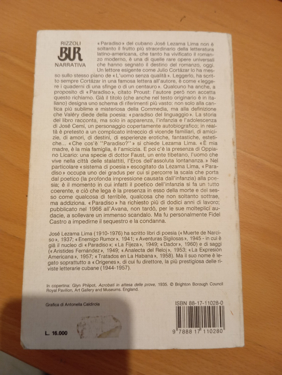 Paradiso, José Lezama Lima, Rizzoli BUR, 1990
