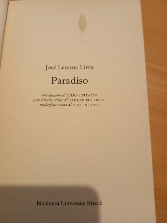 Paradiso, José Lezama Lima, Rizzoli BUR, 1990