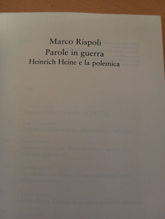 Parole in Guerra. Heinrich Heine e la polemica, Marco Rispoli, …