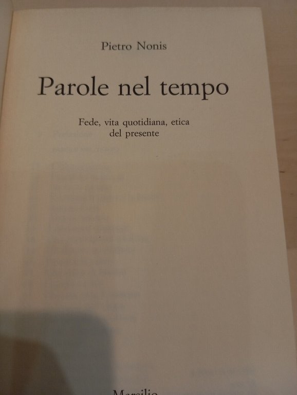 Parole nel tempo, Pietro Nonis, Marsilio, 1996