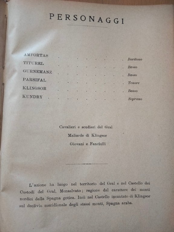 Parsifal, R. Wagner, spartito canto e pianoforte, rllegato, Madella, 1914 | Immagine Gallery 6