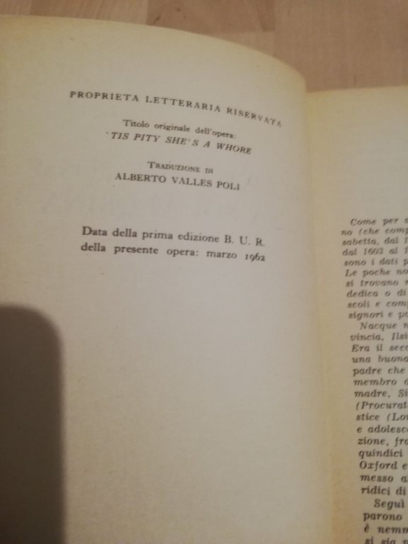 Peccato che fosse una sgualdrina, John Ford, 1962, BUR Rizzoli