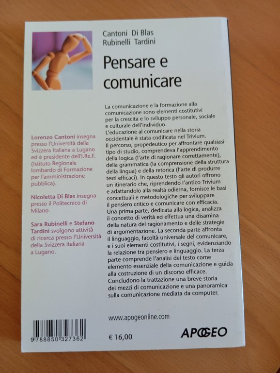 Pensare e comunicare, Cantoni Di Blas Rubinelli Tardini, Apogeo, 2008