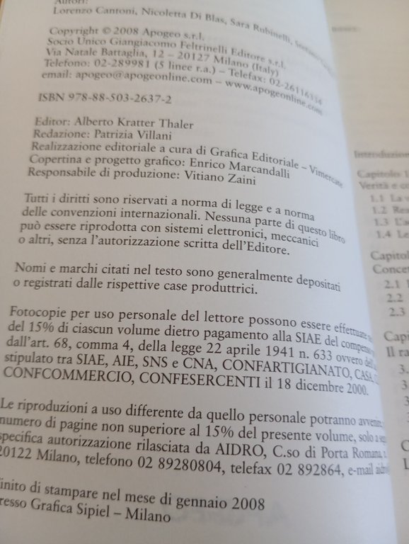 Pensare e comunicare, Cantoni Di Blas Rubinelli Tardini, Apogeo, 2008