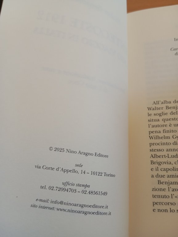 Pentecoste 1912. il mio viaggio in Italia, Walter Benjamin, Aragno, … | Immagine Gallery 7