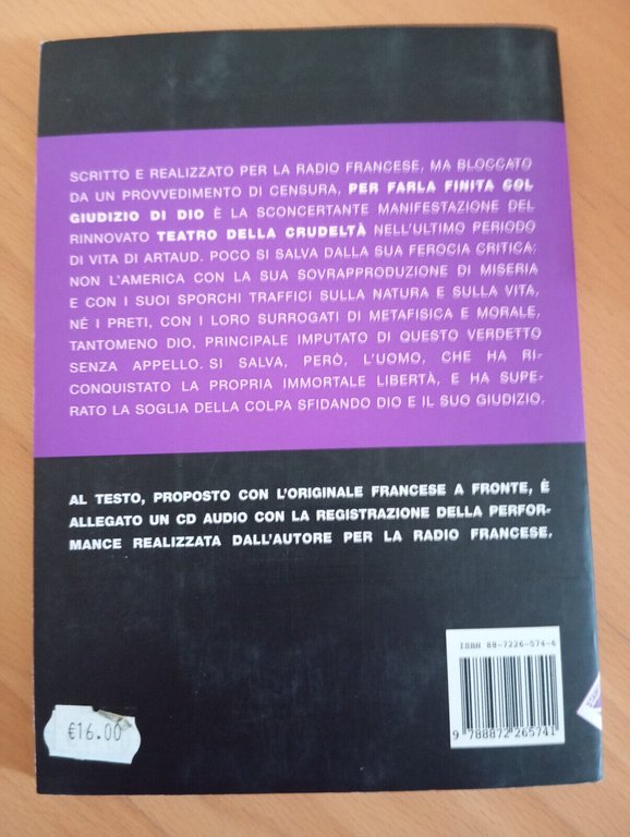 Per farla finita col giudizio di Dio, Antonin Artaud, Stampa …