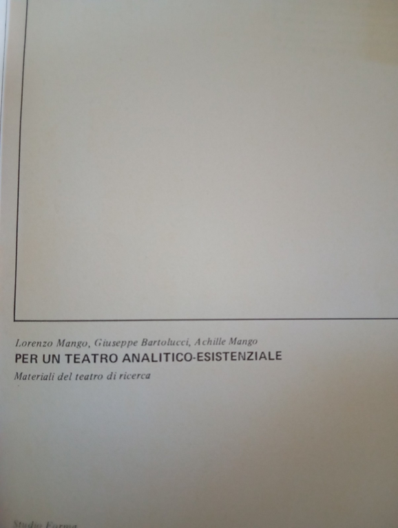 Per un teatro analitico esistenziale, Bartolucci - Mango, Studio Forma, … | Immagine Gallery 5