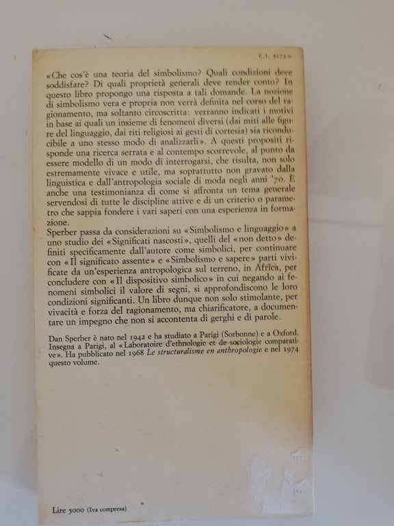 Per una teoria del simbolismo. Una ricerca, Dan Sperber, 1981 …