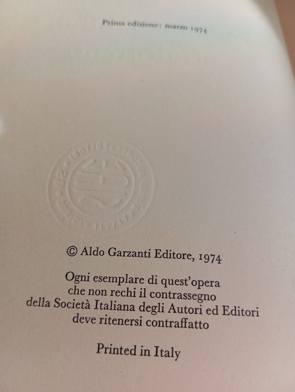 Persone naturali e strafottenti, Giuseppe Patroni Griffi, Garzanti, 1974