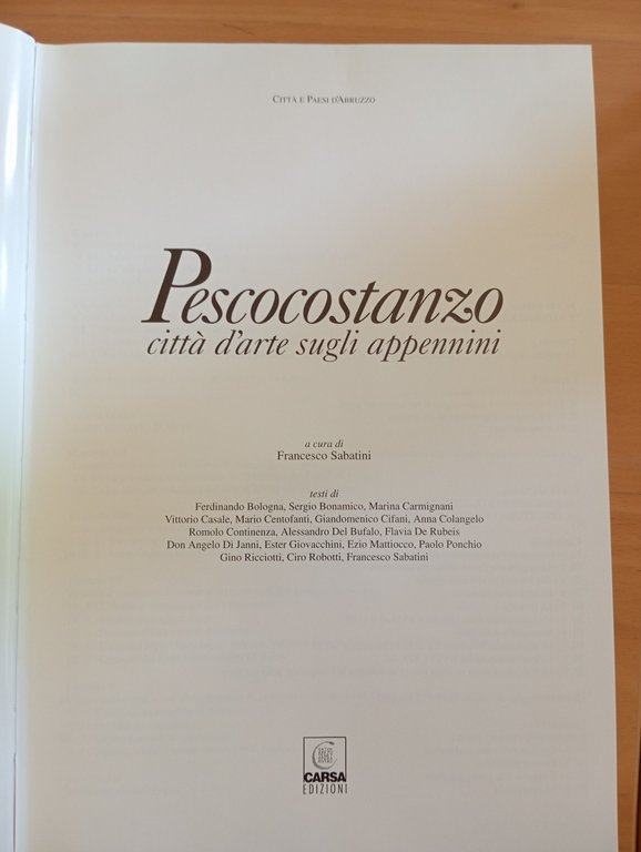Pesco Costanzo. Città d'arte sugli appennini, CARSA, 1992, F. Sabatini | Immagine Gallery 9