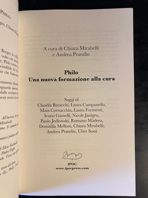 Philo. Una nuova formazione alla cura, Mirabelli - Prandin, IPOC, …