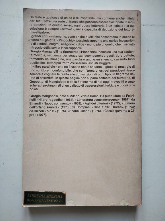 Pinocchio: un libro parallelo, Giorgio Manganelli, Einaudi, 1977 | Immagine Gallery 2