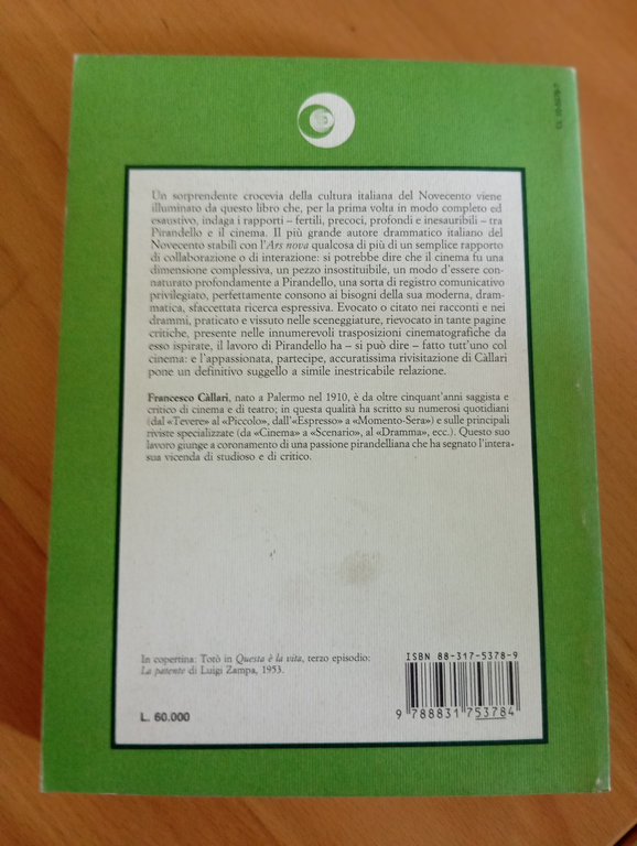 Pirandello e il cinema, Francesco Callari, Marsilio, 1991