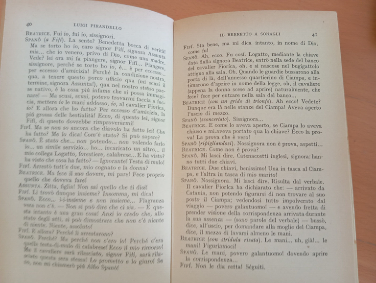Pirandello, Maschere nude, Berretto a sonagli, Giara, piacere onest, BMM …