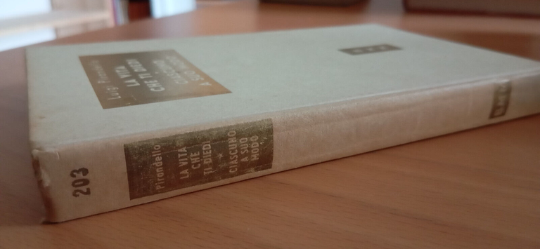 Pirandello, Maschere nude, La vita che ti diedi, Ciascuno a …