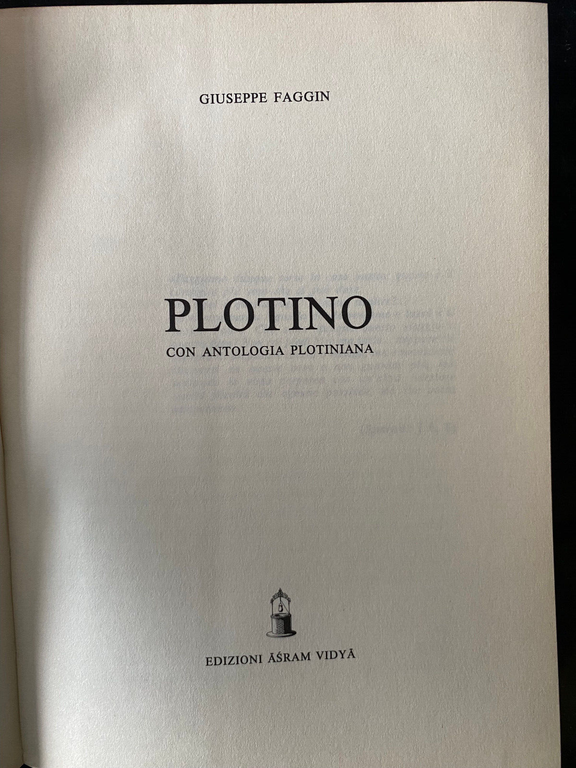 Plotino. Con antologia plotiniana, Giuseppe Faggin, 1993