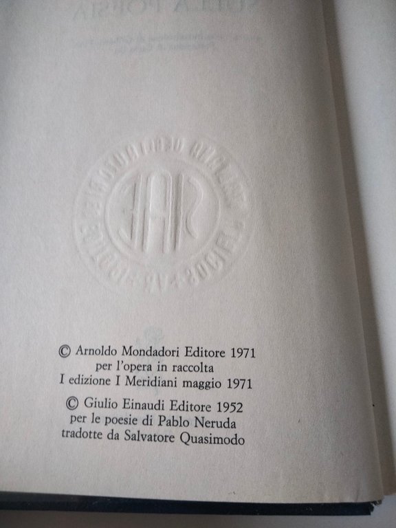 Poesie, discorsi sulla Poesia, Salvatore Quasimodo, Mondadori Meriadiani, 1971 | Immagine Gallery 12