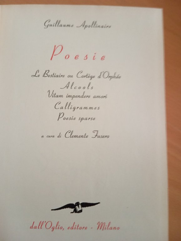 Poesie, Guillaume Apollinaire, Dall'Oglio, 1959