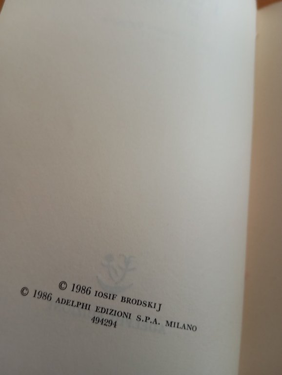 Poesie, Iosif Brodskij, Adelphi, 1986