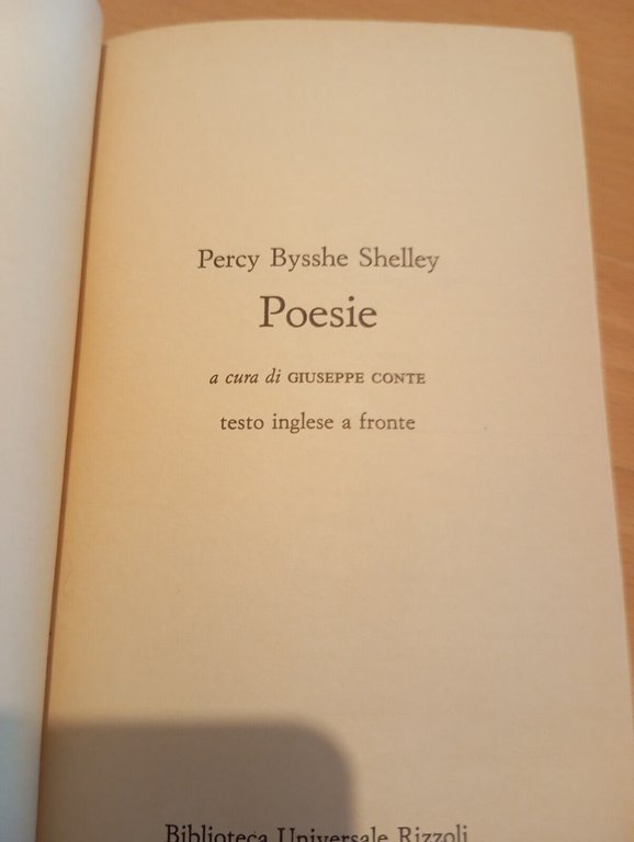 Poesie, Percy Bysshe Shelley, Rizzoli BUR, 1996