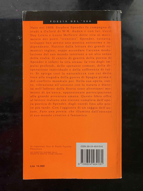 Poesie, Stephen Spender, Mondadori, 1999, Fuori catalogo